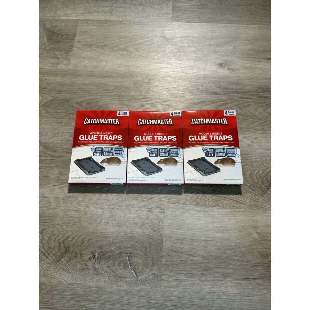 Catchmaster Glue Traps Mouse Insect 12 Total Traps 3 Pack Non Toxic